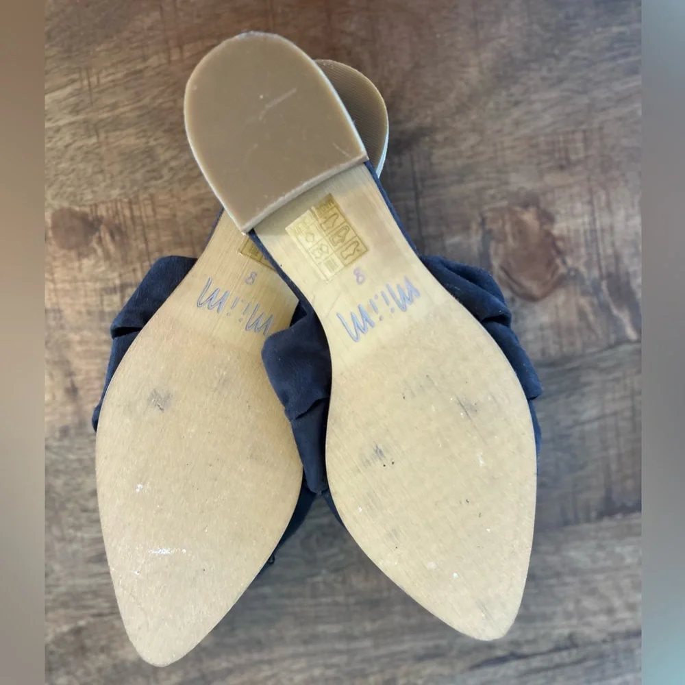 🌶️ Miim Leather Gray Shoes Pointy Flats Size 8 - Picture 6 of 7